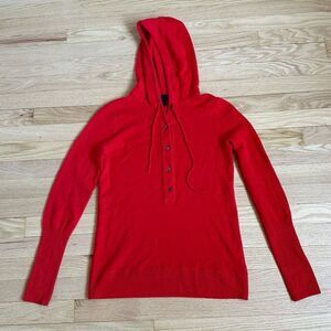 J. Crew Collection Italian 100% Cashmere Getaway Hoodie Sweater red size xs